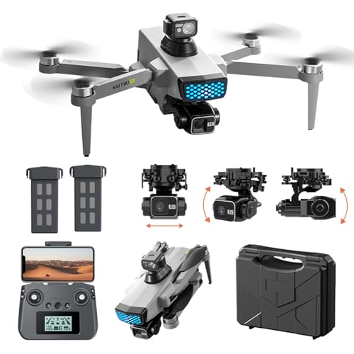Dron Gps Con Cámara Para Adultos 4k, Drone Plegable Con Cardán De 3 Ejes Y Evitación De Obstáculos, 50 Mins De Vuelo, 2 Baterías, Retorno Inteligente, Sígueme, Motor Sin Escobillas K