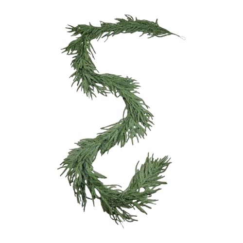 Norfolk 6 Ft Christmas Pine Garland, Artificial Green Evergreen Holiday Decoration for Mantle, Fireplace, Indoor Winter Decor