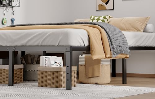 Image of LUMUNANCE Metal Bed Frame California King Size - 16 Inch Heavy-Duty Cal King Platform Bed Frame No Box Spring Needed, Easy Assembly, Noise-Free, Sturdy Mattress Foundation, Underbed Storage Space
