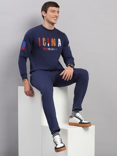 Image of Monte Carlo Mens Regular Fit Self Designed Collar Full Sleeve Winter Tracksuit | Men Track Suit | Stylish Sportswear Set with Jacket and Lower | Activewear Set For Men's (Pack Of 1)