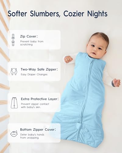 Image of TotAha Sleep Sack 6-12-15 Month TOG 1.0, Premium Soft Wearable Blanket Baby Sleeping Bag with 2-way Safe Zipper for infant Babies Girl Boy