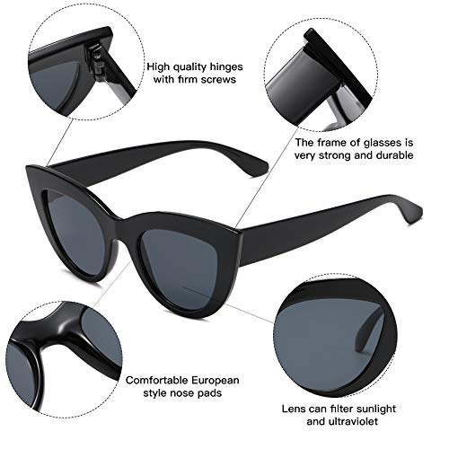 Image of Retro Vintage Narrow Cat Eye Sunglasses for Women Clout Goggles Plastic Frame
