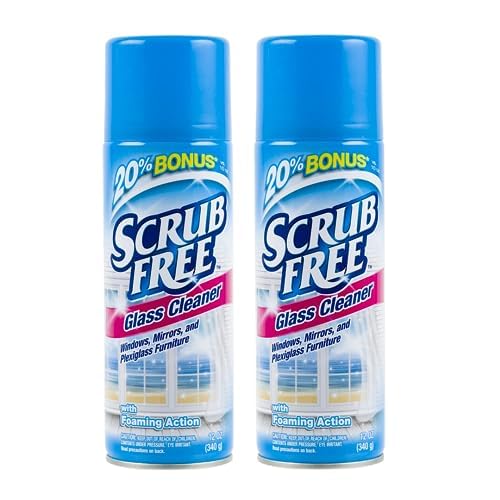 SCRUB FREE All Purpose Glass Cleaner with Foaming Action 12oz (Pack 2)