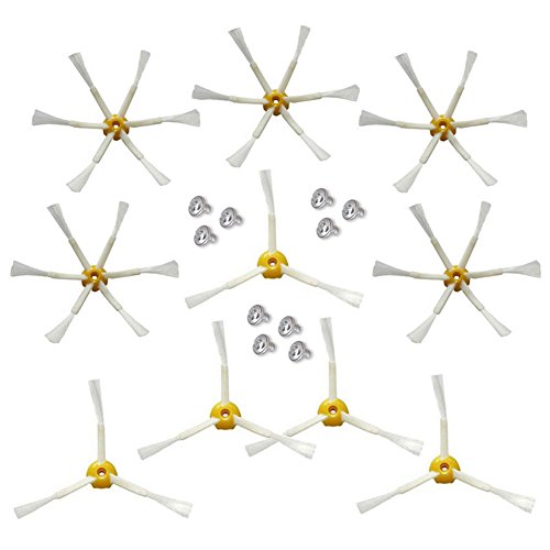 aotengou Brosse latérale de 5 pcs à 3 Bras et 5 pcs Brosse latérale à 6 Bras pour iRobot Roomba 500 600 Série 700 529 550 560 595 630 650 670 760 770 780 790 Accessoires pour aspirateur Pièces