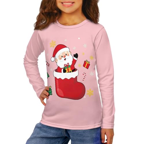 Image of Girls Long Sleeve T Shirt Cute Cartoon Crewneck Shirt for Kids 3-16Y Fall Winter Clothes