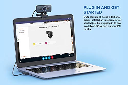 Creative Live! Cam Sync 1080P V2 Full Hd Wide-Angle USB Webcam with Auto Mute and Noise Cancellation for Video Calls,Improved Dual Built-in... - Image 5