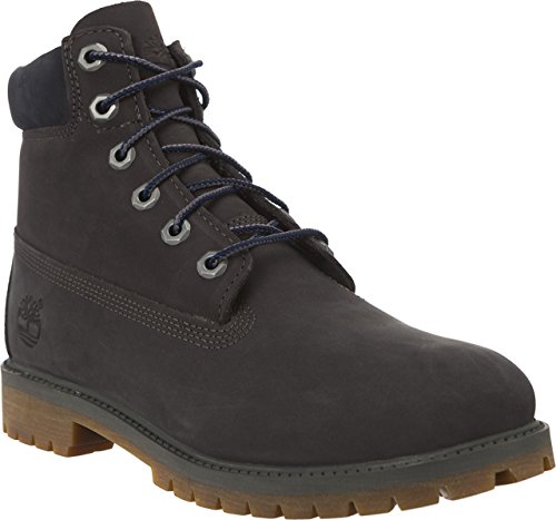 Image of Timberland 6 Inch Premium Big Kid's Waterproof Boots Dark Grey Nubuck tb0a1b9s (4 M US)