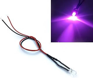 HOOCI 5 piezas ultra brillantes de 5 mm precableadas con soportes de diodos emisores de bombillas para aficionados 3 V 5 V6 V 9 V 12 V 24 V 36 V 48 V 110 V 220 V (color: rosa, tamaño: 24 V)