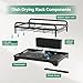 HOMEAILIE Dish Drying Rack for Kitchen Counter, Large Dish Drying Rack with Utensil Holder & Cutlery Tray, Dish Drainer with Drainboard, Black