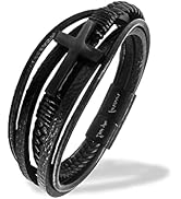YouDRN Adjustable Letter Bracelets A-Z Heart Friendship Gifts for Mom Valentine's Day (Black)