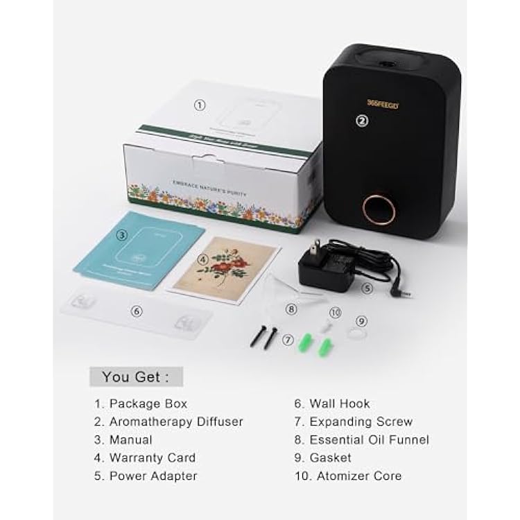 Home Diffuser|150ml Large Capacity Essential Oil Diffuser|Smart Bluetooth Controlled Pure Essential Oil Diffuser|24/7 Customizable Settings (Black)