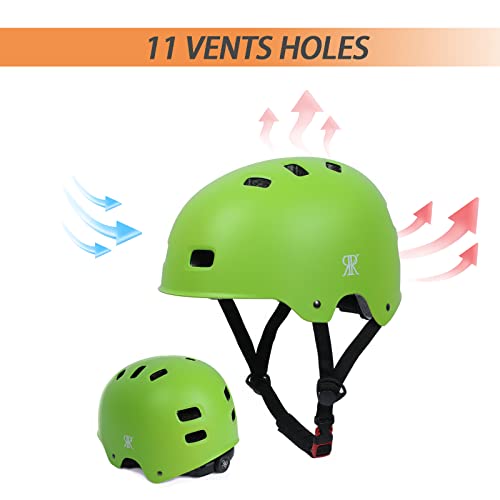 Kids Toddler Bike Helmet, Skateboard Bicycle Helmet For Youth Boys Girls Age 3-5-8-14, Adjustable And Multi-Sport For Scooter Roller Skate (Green S) #TOP4