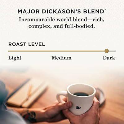 Peet's Coffee, Dark and Medium Roast Ground Coffee Bundle - Major Dickason's Blend, Big Bang, USDA Organic French Roast 54 Ounces (3 Bags of 18 Ounces)