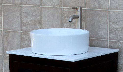 Cg24" Bathroom Vanity Cabinet Black Granite Top Ceramic Vessel Sink Cg/7044 #TOP2