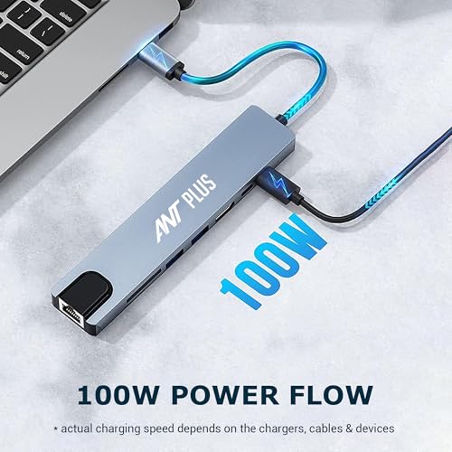 Image of Booster 801 Type-C to HDMI+SD /TF+USB3.0 * 2+PD*2+LAN(100) - Grey