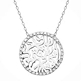 Hebrew Shema Israel 925 Sterling Silver Pendant for Women and Girls With White Cz Cubic Zirconia...