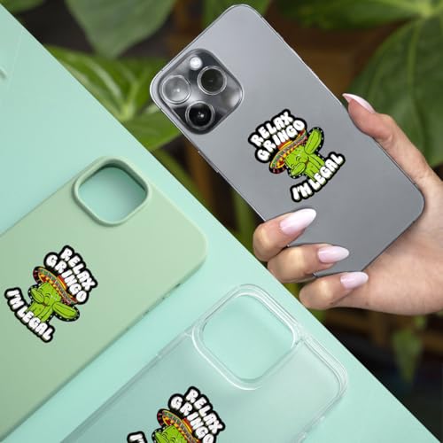 Image of 3 Pcs Relax Gringo Im Legal Sticker, Relax Gringo Im Legal Sticker for Car, Relax Gringo Calcomanias De Mexico Funny Immigrant Calcomanias Mexico Mexican Cactus Stickers for Truck Car Helmet (G1)