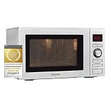 Exquisit Mikrowelle MW 9025H-3/900 Watt/Grill 1100 Watt/Heißluft 2500 Watt / 25L / Edelstahl, Inoxlook