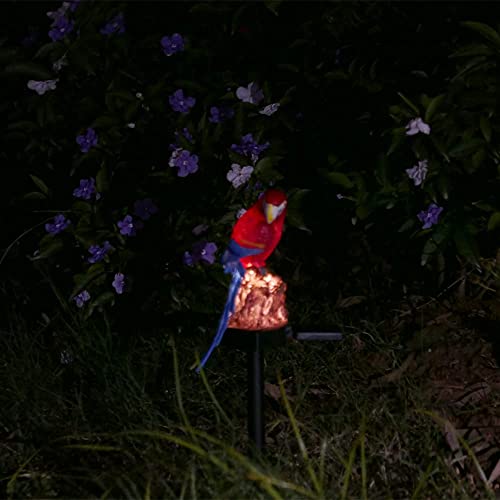 Juliahestia Parrot Decor Garden Solar Light Outdoor Stakes Decorative Waterproof Led Decorations For Patio Yard Lawn Porch Pathway Housewarming Cute Figurine Animal Ornaments Red #TOP3