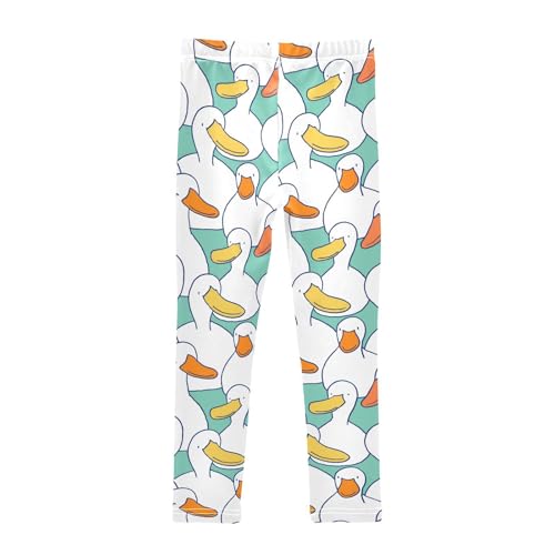 Girls Basic Leggings Baby Girls Pants Duck Cartoon Soft Footless Stretchy Tights Pants 4-10Y2