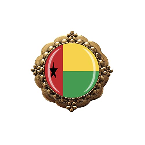 Broche 3D Drapeau Guinée Bissau en verre et cristal en métal souvenir homme femme vêtements décoration Saint-Valentin cadeau d'anniversaire