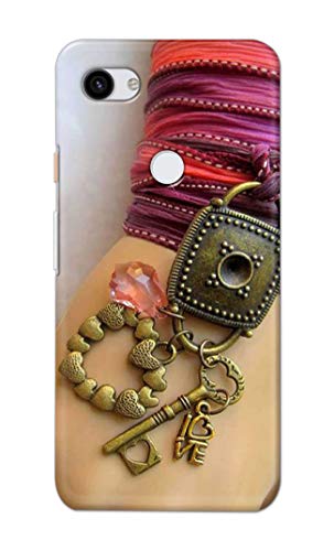 Image of Girl Hand with Keychain Hard Back Case Cover for Google Pixel 3A, G020A, G020E, G020B Back Cover -(J5) VNS2228
