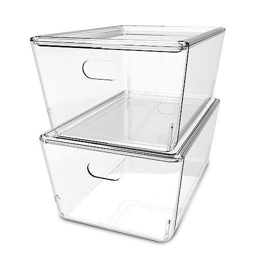 KOLORR Transparent Baskets for Storage with Lid Medium-4Liter | M...
