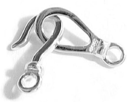 2 Sets 925 Sterling Silver Fish Hook Eye Clasp Toggle Connector 14.2mm / Findings /14k Gold Tone Bright