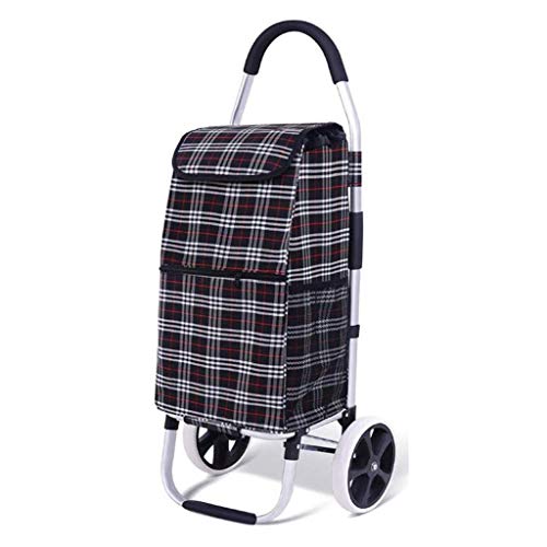 LDBDASA Einkaufen Klappwagen Warenkorb Auf Rädern Große Und Leichte Einkaufswagen Mit Abnehmbarer Tasche, Maximale…