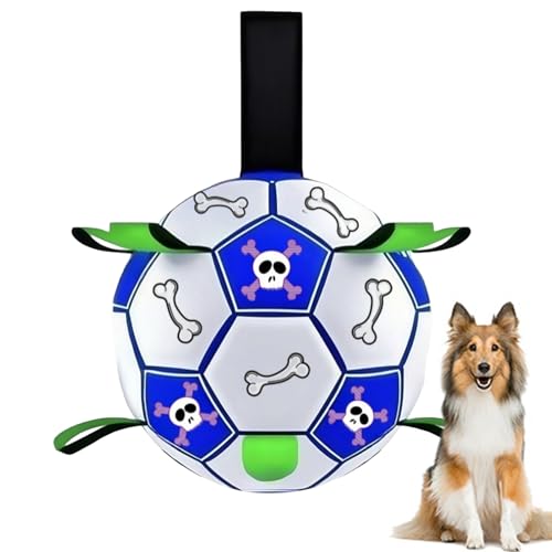 サッカーボール ドッグトイ | アウトドア 犬用 サッカー おもちゃ 牧羊 ボール - 小型犬 から 大型犬 まで 引っ張り合い 遊び 相棒 | 芝生 庭 ビーチ ガーデン 中小大型犬種