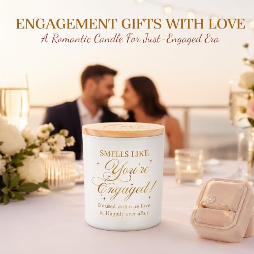 TEEZWONDER Engagement Gifts for Couples - Vanilla Lavender Candle 10 oz - Image 4