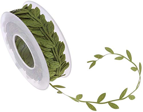 ANCLLO Cinta de 15 m de hojas verdes de hojas para manualidades, Guirnalda De Flores Artificiales Vid Verde, Cinta De Hoja De Vid Artificial, fiestas, bodas, decoración del hogar