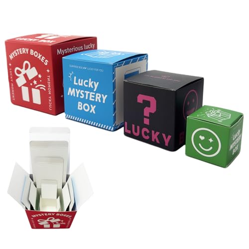 Ketifertic 4 PCS Colorful Prank Gift Box, Stackable Surprise Nesting Boxes Assorted Sizes, Lucky Mystery Box Funny Gag Gift for Birthday Weddings Anniversaries Christmas