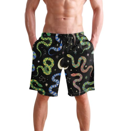 Colorful Snakes Swim Shorts Athletic Mens Casual Shorts 8”/ 9” Long XL Plus Size Surfing2