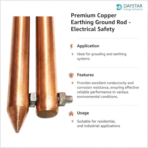 Image of Copper Bonded Earth Rod 12mm - 100 Microns (2 Feet - Pack of 2)