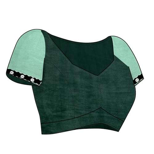 Image of JULEE Women's Chiffon Hand Printed Beutiful (70-30) Half-Half sarees blouse piece PRIME