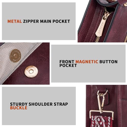 Image of HKCLUF Vegan Leather Crossbody Bags Purse for Women Trendy Tassel Hobo Handbag Women With 2PCS Adjustable Guitar Strap | Vegan Leather