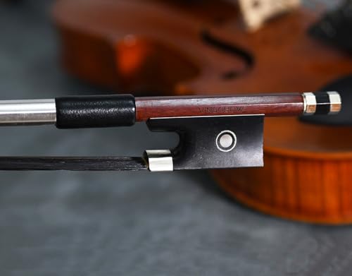 Image of Professional 1 /2 Half Size Violin Bow High Quality Brazilwood Stick Ebony Frog Natural Horsehair Clear Tone For Adults and Student VINGOBOW Hand Made