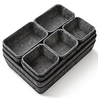 Jukibole Schubladen Organizer Set, 9 Stücke Ordnungssystem für Schublade, Küche, Büro & Schminktisch, Schrank Organizer in 4 Größen, Filzmaterial, Geräuschlos und Rutschfest, für Socken, Unterwäsche