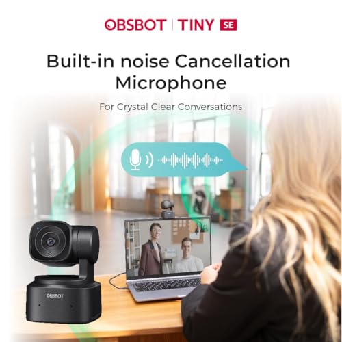 Image of OBSBOT Tiny SE AI-Powered PTZ Webcam, FHD 1080p@100FPS | 1 /2.8″ Sensor, AI Auto Tracking, Gesture Control, 4X Zoom, Staggered HDR, Noise-Cancelling Mic | Webcam for Streaming & Video Calls