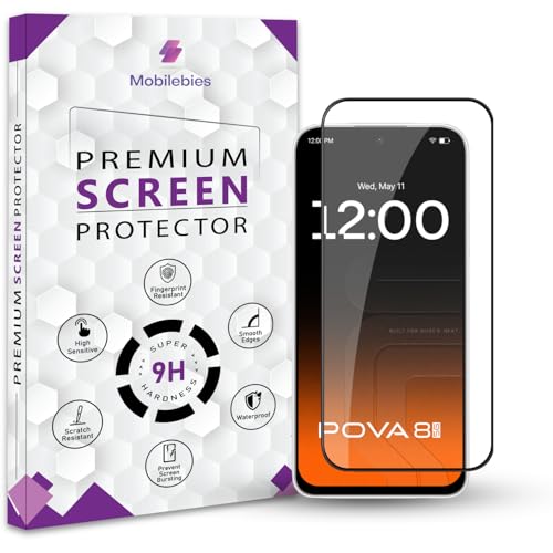 Image of Mobilebies Premium Tempered Glass Screen Protector Guard For Tecno Pova 8 5G (6.76 Inch, Pack of 1) | Edge to Edge Coverage With Easy to installation kit