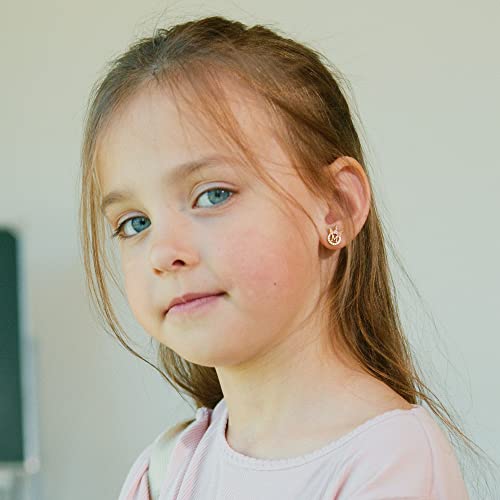 Unicorns Gifts For Girls,Unicorn Earrings For Girls14K Gold Plated Sterling Silver Post Cz Letter A Initial Earrings For Little Girls Unicorn Jewelry Kids Earrings Jewelry Gifts For Girls Toddler #TOP3