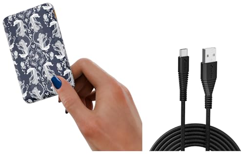 Image of URBN 10000 mAh Nano Slim Power Bank - Payal Singhal Edition (Blue) with USB to Type C Cable