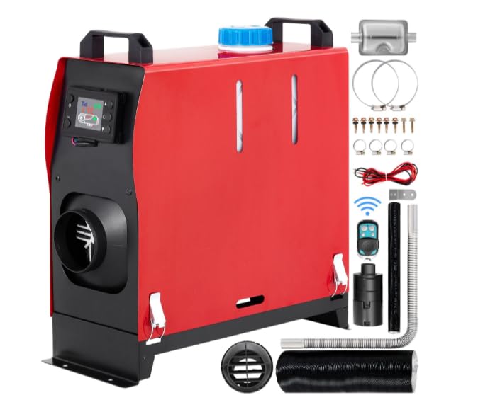 Chauffage d'air Diesel 8 KW 12 V/220 V avec télécommande Bluetooth et écran LCD pour Camping-Cars, camions, Bus, Voitures, SUV et caravanes - Chauffage Compact Haute Performance