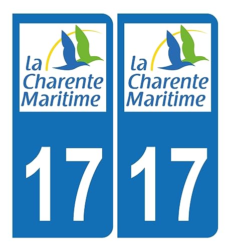 HADEXIA - Adhesivo decorativo para matrícula de coche, 17 Charente Marítimo