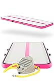 AirTrack Factory AirFloor Aufblasbare Turnmatte Tumbling Matte Trainingsmatte Sportmatte Gymnatikmatte mit Fußpumpe (Pink, 3 x 1 Meter)…