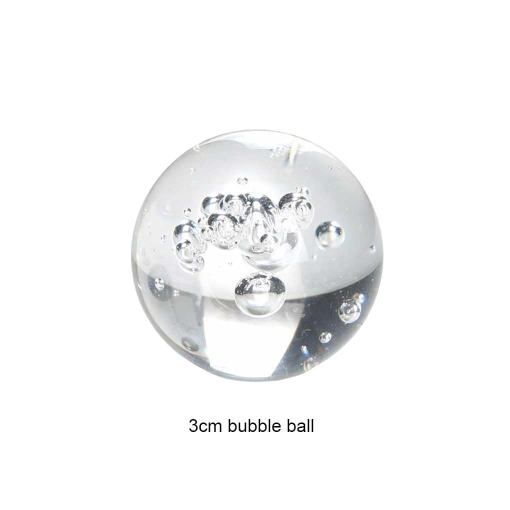 Boule de cristal transparent craquelé pour décoration de fontaine à eau pour décoration d'aquarium, salon, photographie, fortune, 3 cm, boules à bulles