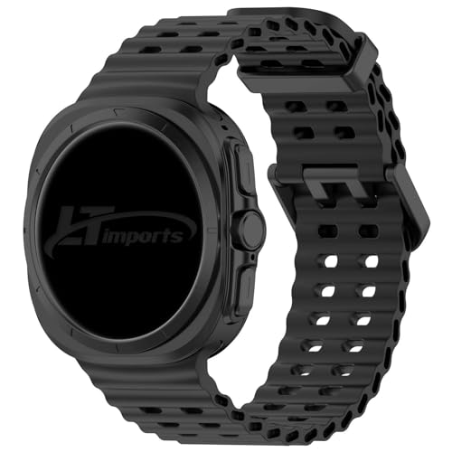 Pulseira Ondas LTimports compativel com Galaxy Watch Ultra 47mm Sm-L705 / Sm-L705F LTE (LT-Preto)