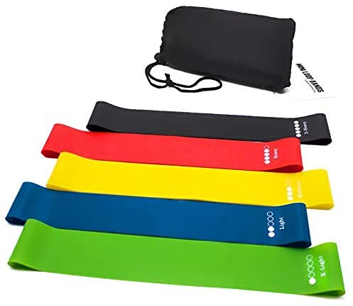 SYGA Resistance Loop Bands Exercise 100% Latex, Arms Legs and HIPS Workout Home Fitness,Training Instruction Guide and Bag Set of 5 (B098TH8SXR) Amazon Price History, Amazon Price Tracker