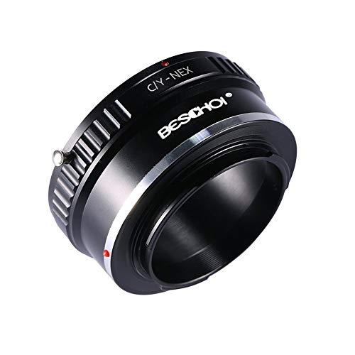 Beschoi Adaptador de Lente para Montar la Lente Contax/Yashica (C/Y) a Sony Alpha NEX E-Mount Cámara, para Sony Cámara NEX-3 NEX-3C NEX-3N NEX-5 NEX-5C NEX-5N NEX-5R NEX-5T NEX-6 NEX-7 NEX-F3